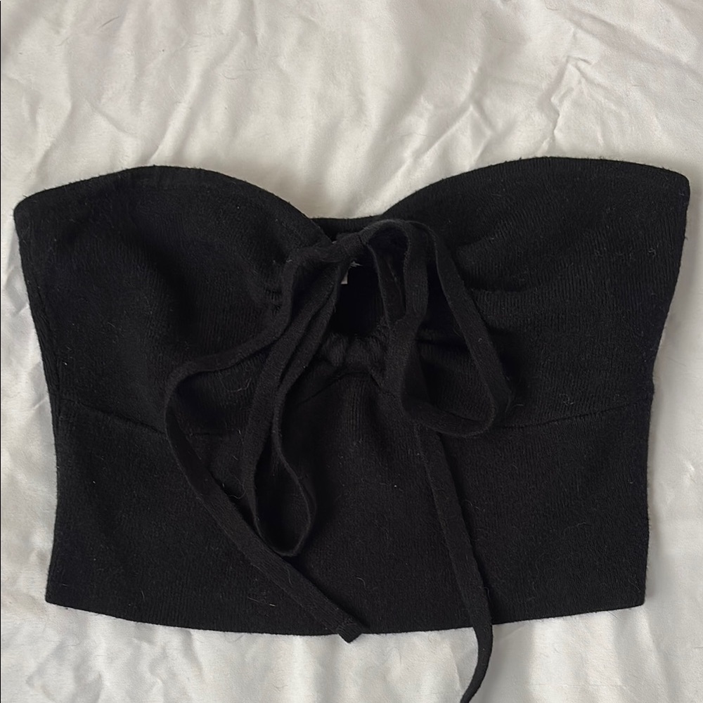 Black Strapless Women's Top